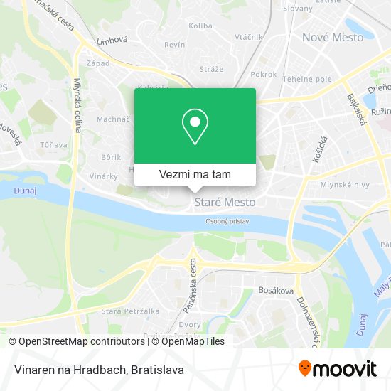 Vinaren na Hradbach mapa