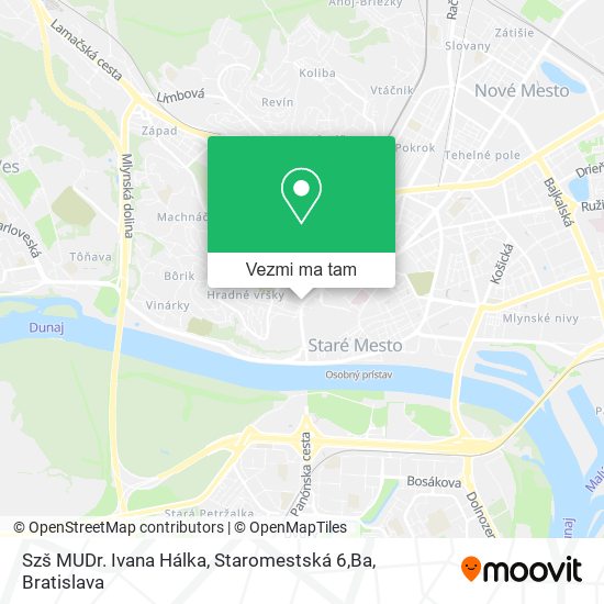 Szš MUDr. Ivana Hálka, Staromestská 6,Ba mapa