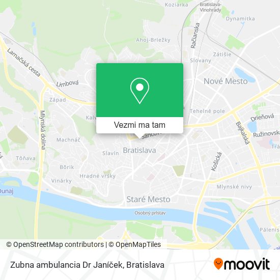 Zubna ambulancia Dr Janíček mapa