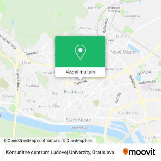 Komunitne centrum Ludovej Univerzity mapa