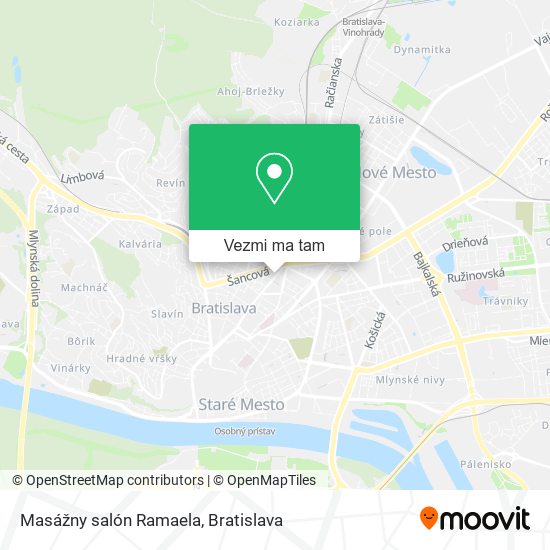 Masážny salón Ramaela mapa