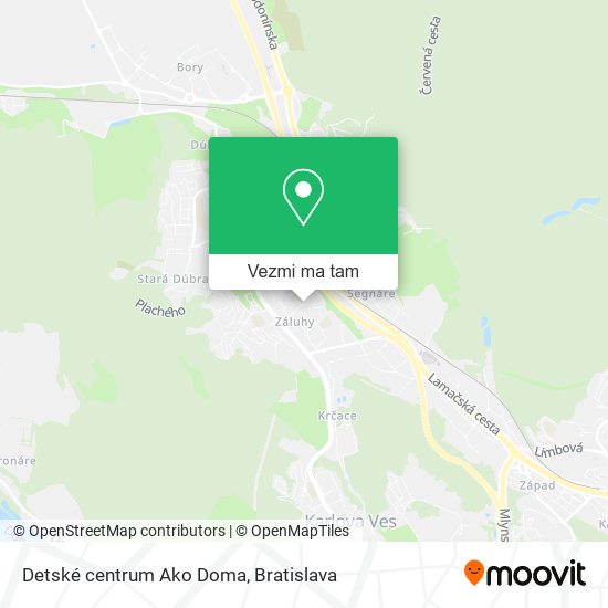 Detské centrum Ako Doma mapa