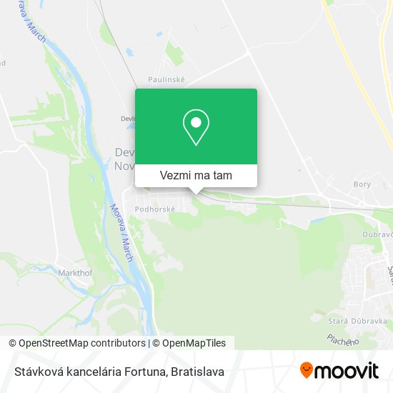 Stávková kancelária Fortuna mapa