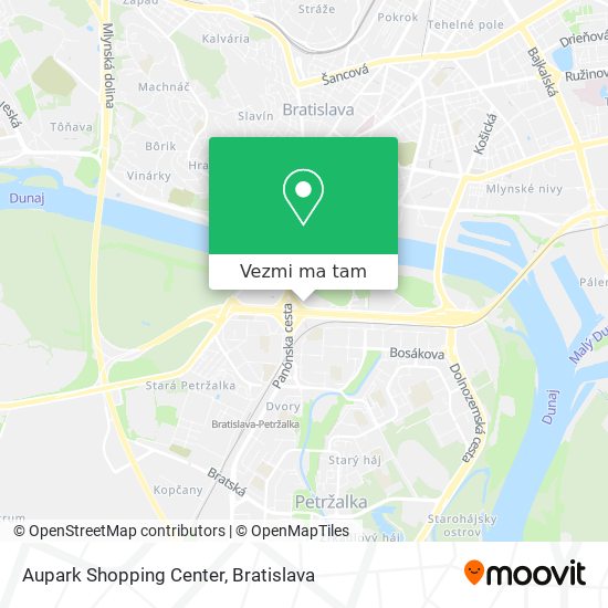 Aupark Shopping Center mapa