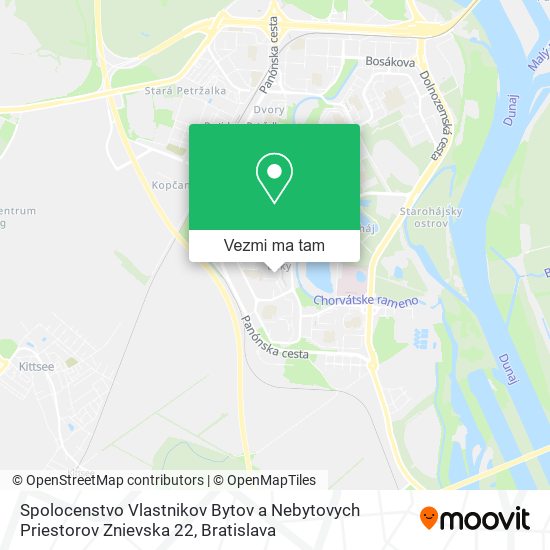 Spolocenstvo Vlastnikov Bytov a Nebytovych Priestorov Znievska 22 mapa