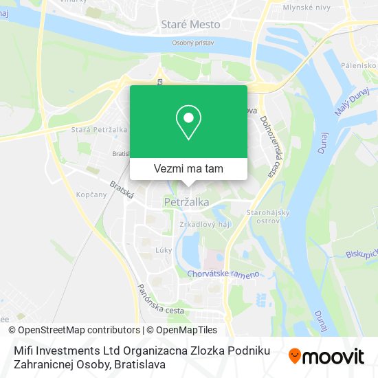 Mifi Investments Ltd Organizacna Zlozka Podniku Zahranicnej Osoby mapa