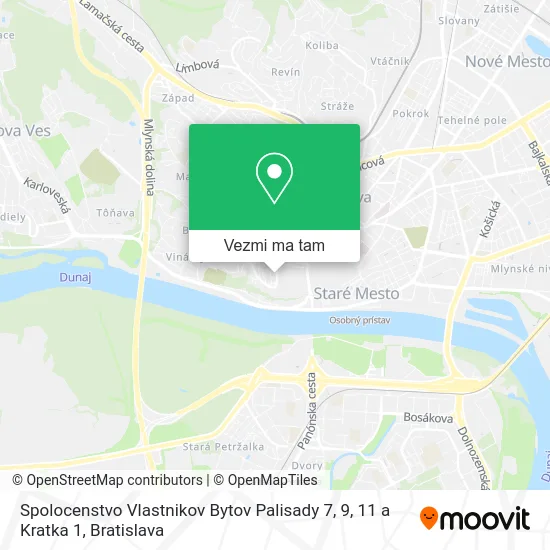 Spolocenstvo Vlastnikov Bytov Palisady 7, 9, 11 a Kratka 1 mapa