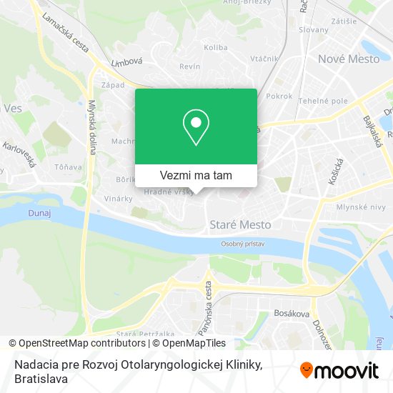 Nadacia pre Rozvoj Otolaryngologickej Kliniky mapa