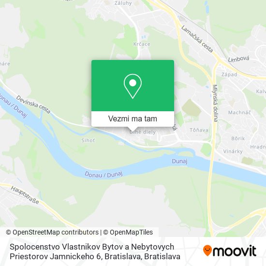 Spolocenstvo Vlastnikov Bytov a Nebytovych Priestorov Jamnickeho 6, Bratislava mapa