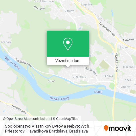 Spolocenstvo Vlastnikov Bytov a Nebytovych Priestorov Hlavacikova Bratislava mapa