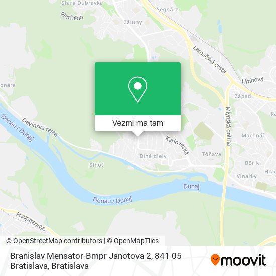 Branislav Mensator-Bmpr Janotova 2, 841 05 Bratislava mapa
