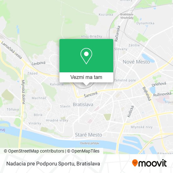 Nadacia pre Podporu Sportu mapa