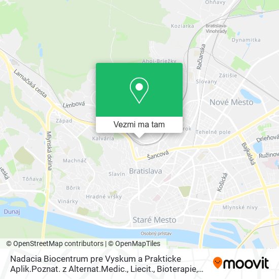 Nadacia Biocentrum pre Vyskum a Prakticke Aplik.Poznat. z Alternat.Medic., Liecit., Bioterapie mapa