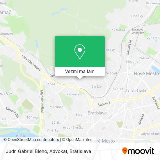 Judr. Gabriel Bleho, Advokat mapa