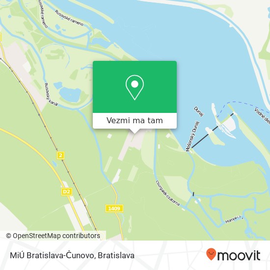 MiÚ Bratislava-Čunovo mapa