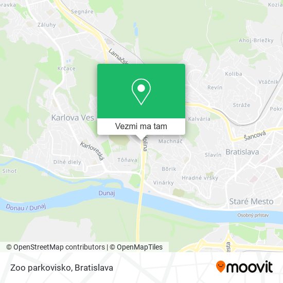 Zoo parkovisko mapa