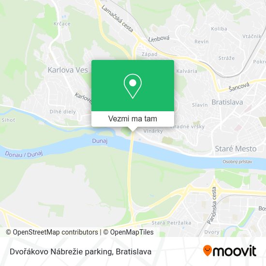 Dvořákovo Nábrežie parking mapa