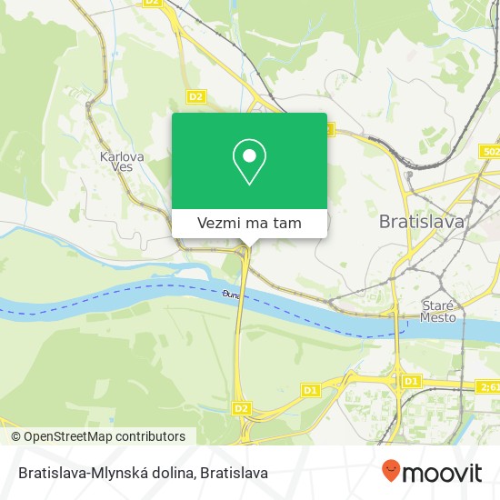 Bratislava-Mlynská dolina mapa