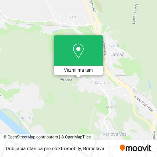 Dobíjacia stanica pre elektromobily mapa