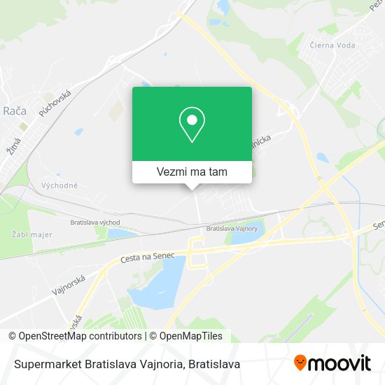 Supermarket Bratislava Vajnoria mapa