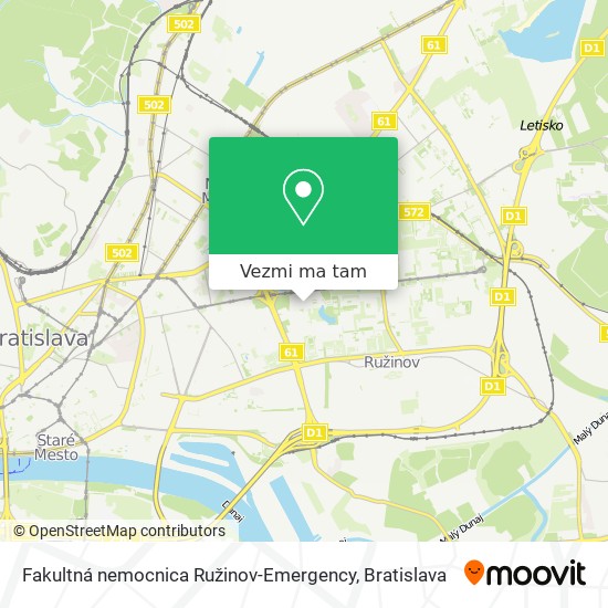 Fakultná nemocnica Ružinov-Emergency mapa