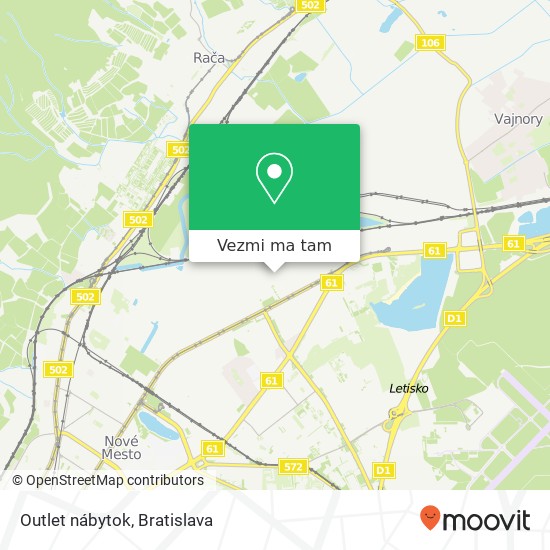 Outlet nábytok mapa