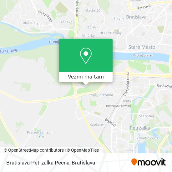 Bratislava-Petržalka Pečňa mapa