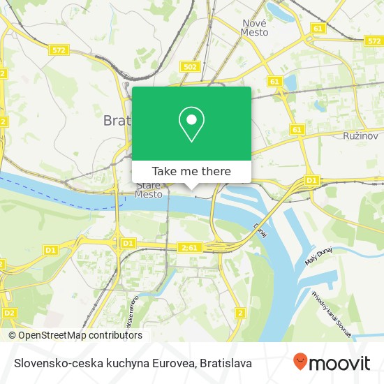 Slovensko-ceska kuchyna Eurovea mapa