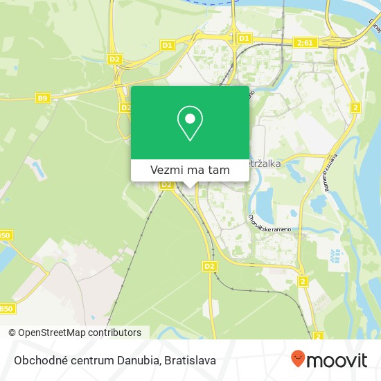 Obchodné centrum Danubia mapa