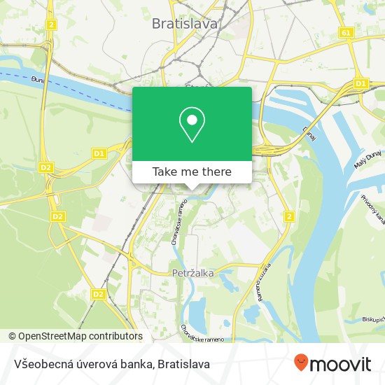 Všeobecná úverová banka mapa