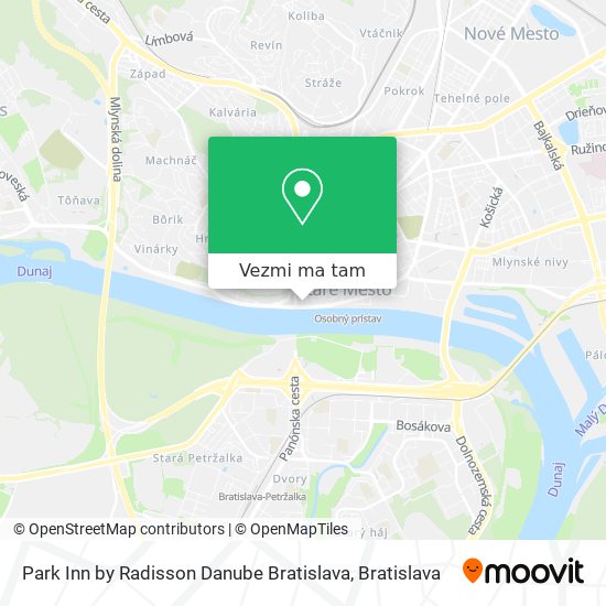 Park Inn by Radisson Danube Bratislava mapa