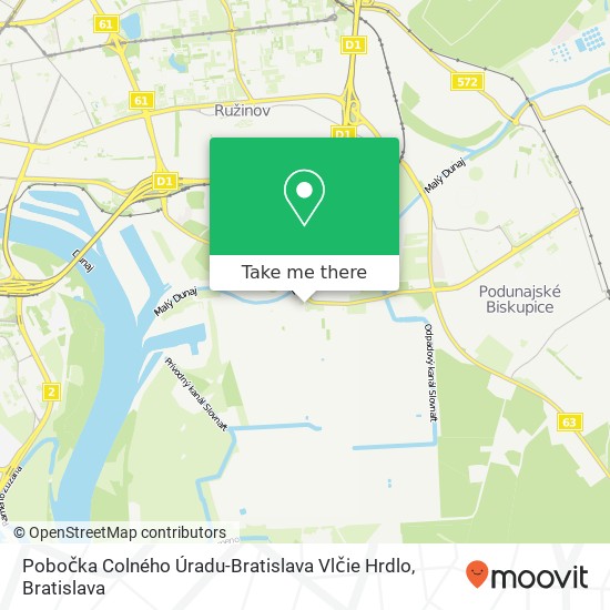 Pobočka Colného Úradu-Bratislava Vlčie Hrdlo mapa