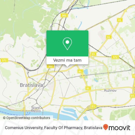 Comenius University, Faculty Of Pharmacy mapa