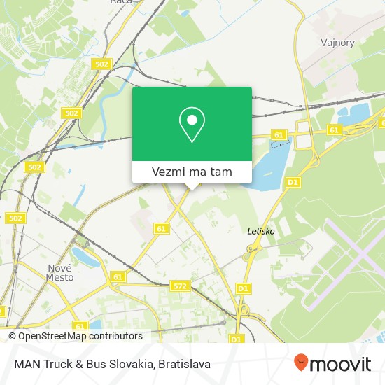 MAN Truck & Bus Slovakia mapa