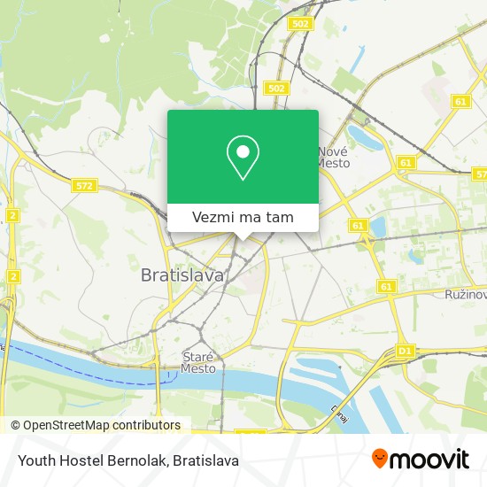 Youth Hostel Bernolak mapa
