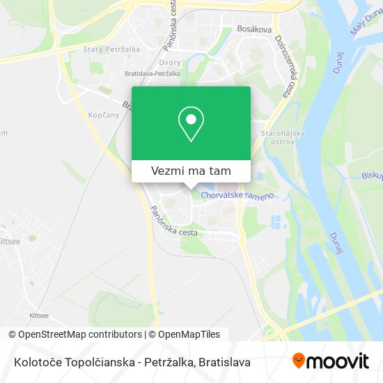 Kolotoče Topolčianska - Petržalka mapa