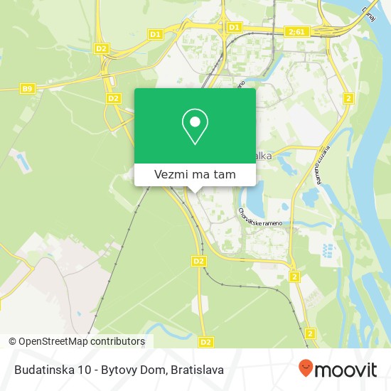 Budatinska 10 - Bytovy Dom mapa