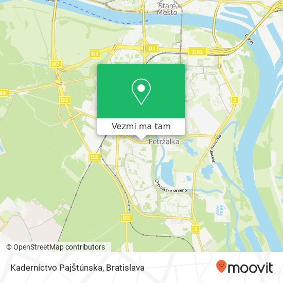 Kaderníctvo Pajštúnska mapa