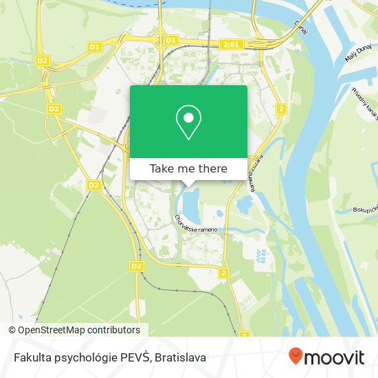 Fakulta psychológie PEVŠ mapa