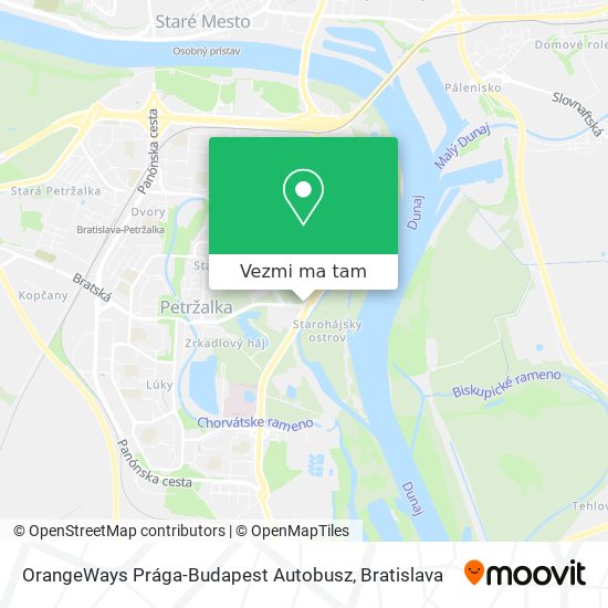OrangeWays Prága-Budapest Autobusz mapa