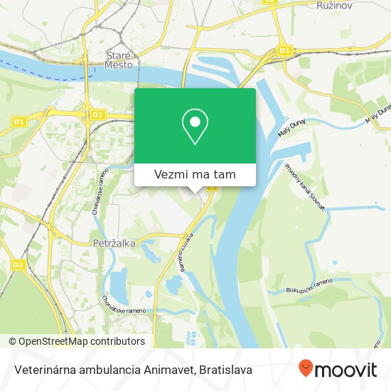 Veterinárna ambulancia Animavet mapa