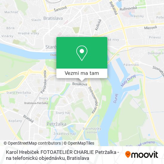 Karol Hrebíček FOTOATELIÉR CHARLIE Petržalka - na telefonickú objednávku mapa