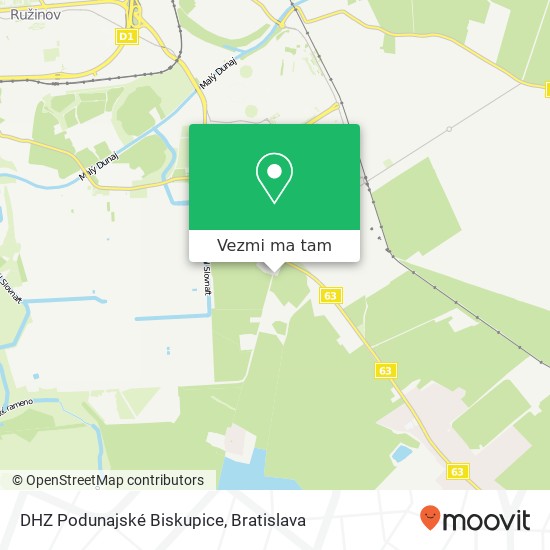 DHZ Podunajské Biskupice mapa