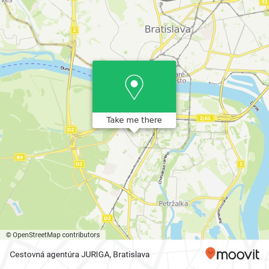 Cestovná agentúra JURIGA mapa