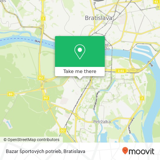 Bazar športových potrieb mapa