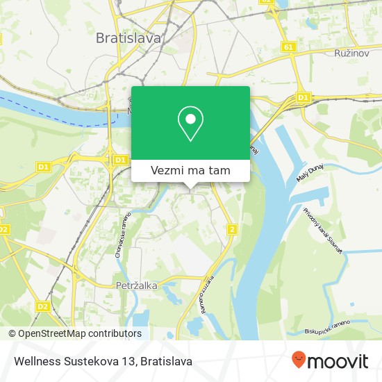 Wellness Sustekova 13 mapa