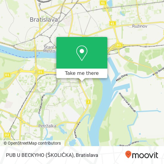 PUB U BECKYHO (ŠKOLIČKA) mapa