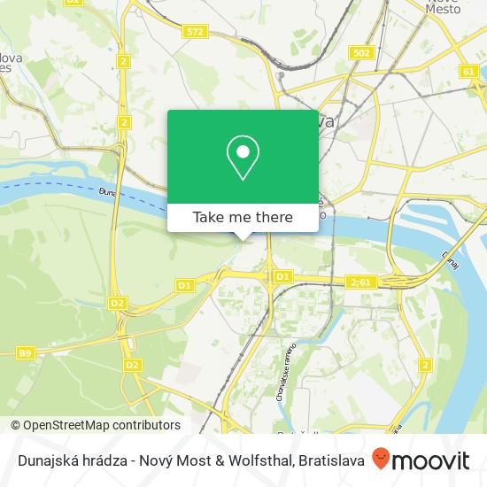 Dunajská hrádza - Nový Most & Wolfsthal mapa