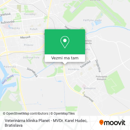 Veterinárna klinika Planet - MVDr. Karel Hudec mapa