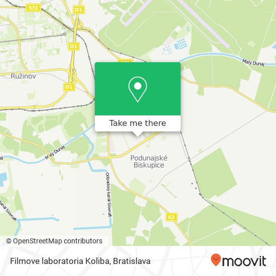 Filmove laboratoria Koliba mapa